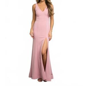 NEW EVA v-neck fitted crepe dress in pink